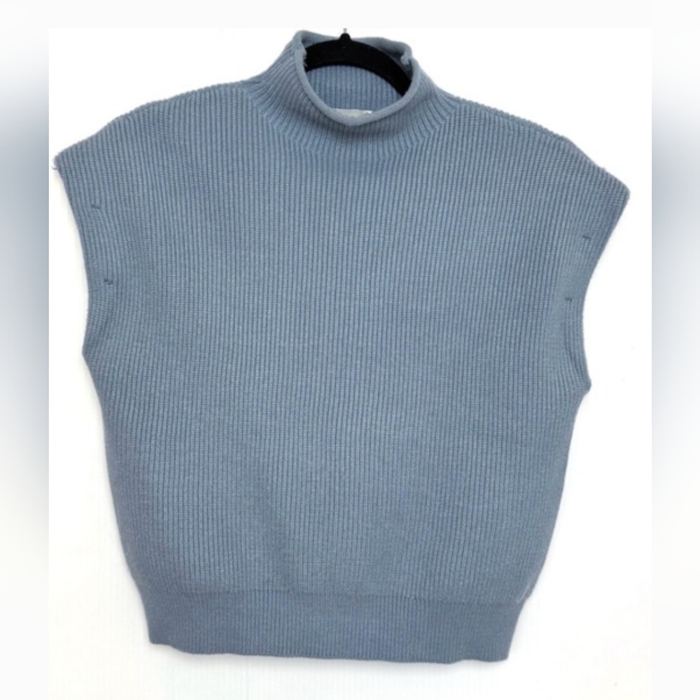Jason Wu Baby Blue Capsleeve Mock Turtleneck Sweater Medium